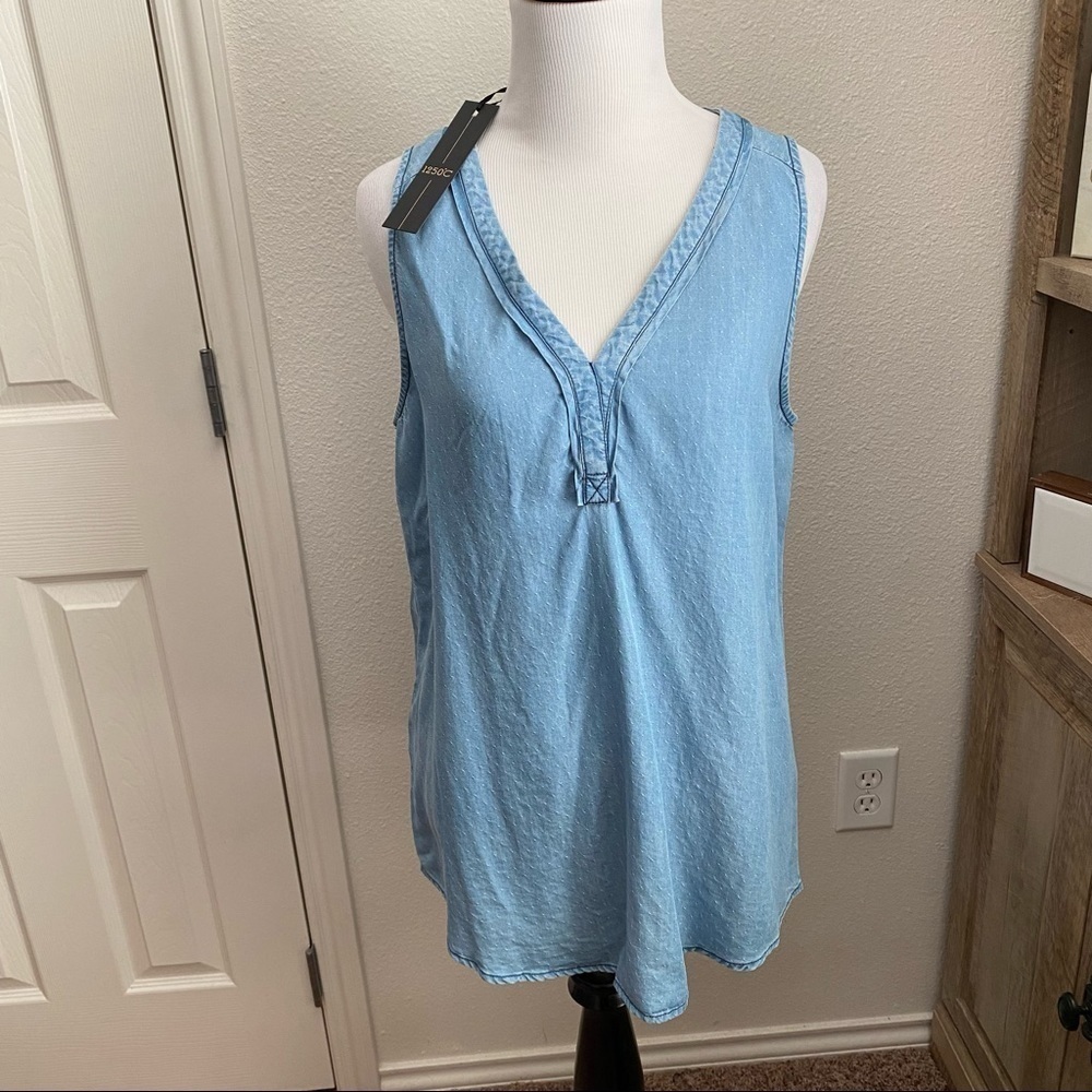 NWT 1250°C Tencel Tank | Blue Pin Dot